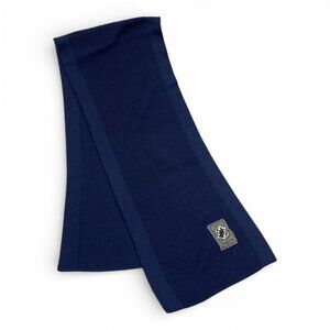 Dior Vintage Merino Wool Blue Oversize Wide Scarf